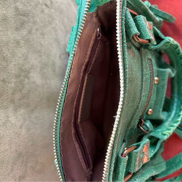 Green Genuine Leather purchased Italy Small handbag - Picture 3 of 4